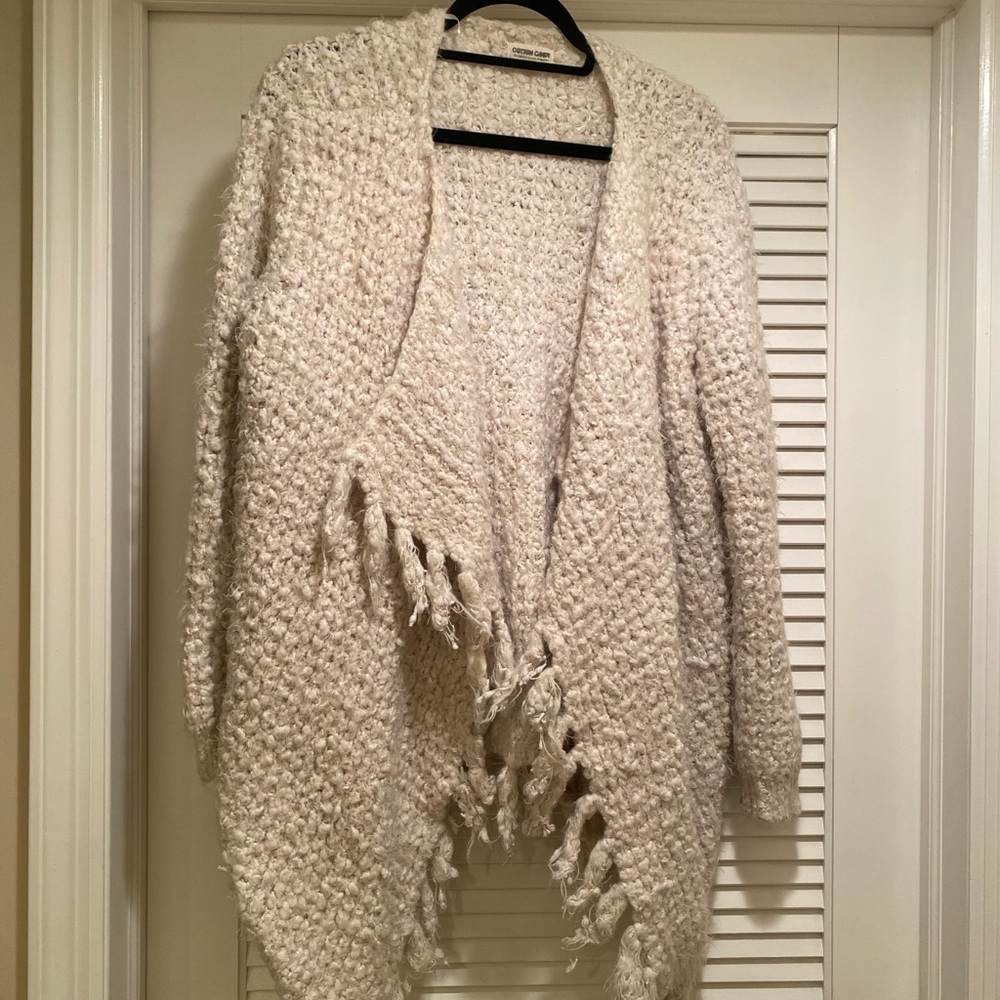 COTTON CANDY  sweater with fringe